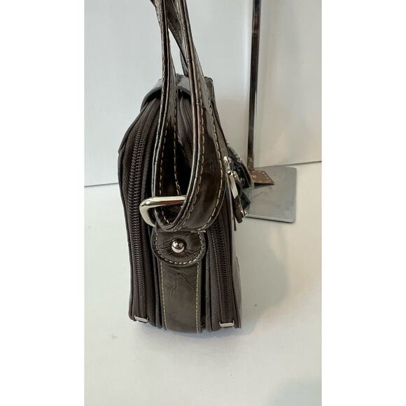 NWT Madi Claire Leather Croc Bronze and Gray Crossbody Purse Bag - Picture 3 of 12